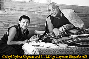 Chokyi Nyima Rinpoche and HH Dilgo Khyentse Rinpoche 1986