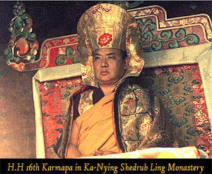 Його Святість 16-й Кармапа в монастирі Ка-Ньїнґ Шедруб Лінґ