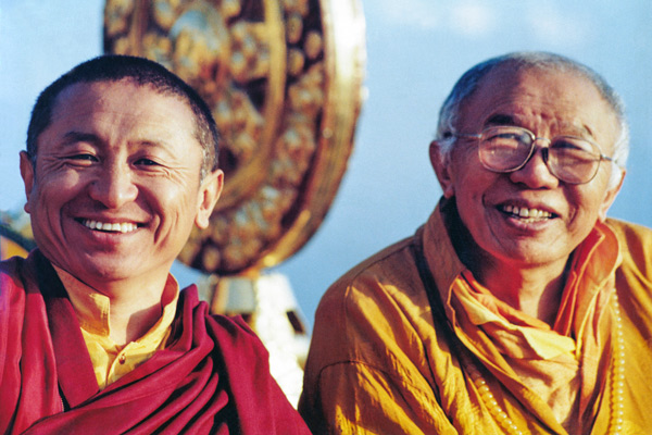 Chokyi Nyima Rinpoche and Tulku Urgyen Rinpoche in Nagi Gompa
